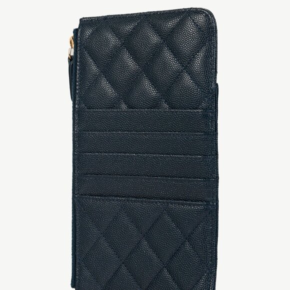 Chanel Navy Matelasse Caviar-Leather Classic Phone & Card Holder - Picture 4 of 12
